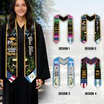 Personalisierte Guatemala USA Doppelte Flagge Graduierung Stola mit Name Schule Name und Jahr Graduierung Geschenk für Klasse von 2026 Absolventen