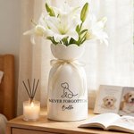 Personlig hund katt linjekonst hjärta tassavtryck keramisk blomvas med namn och text minnesmärke sympatigåva för husdjursägare