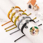 Personalized Dog Paw Print Photo Projection Braided or Beaded Elastic Bracelet Memorial Sympathy Keepsake Gift for Loss of Pet