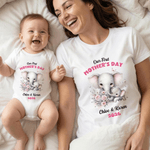 Henkilökohtainen ensimmäinen äitienpäivä Elefantti 100% puuvillaa T-paita Baby Bodysuit nimi Äitienpäivä lahja äidille vauva