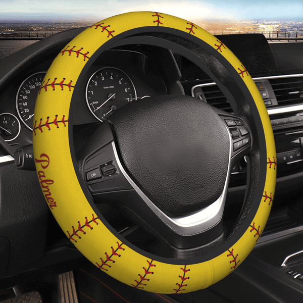 Personalized Ball Sport Design Anti-Slip Car Steering Wheel Cover with with Name and Number Car Accessories Birthday Gift for Car Owner