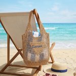 Personalised Multicolour Embroidered Name Raffia Woven Hollow Tote Bag Reusable Beach Travel Accessory Bridal Party Mother's Day Gift for Woman