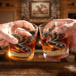 Vaso Personalizado Retro Dragon 10 oz Rock Whiskey con Nombre Regalo de Cumpleaños para Hombre Bartender Entusiasta del Whisky