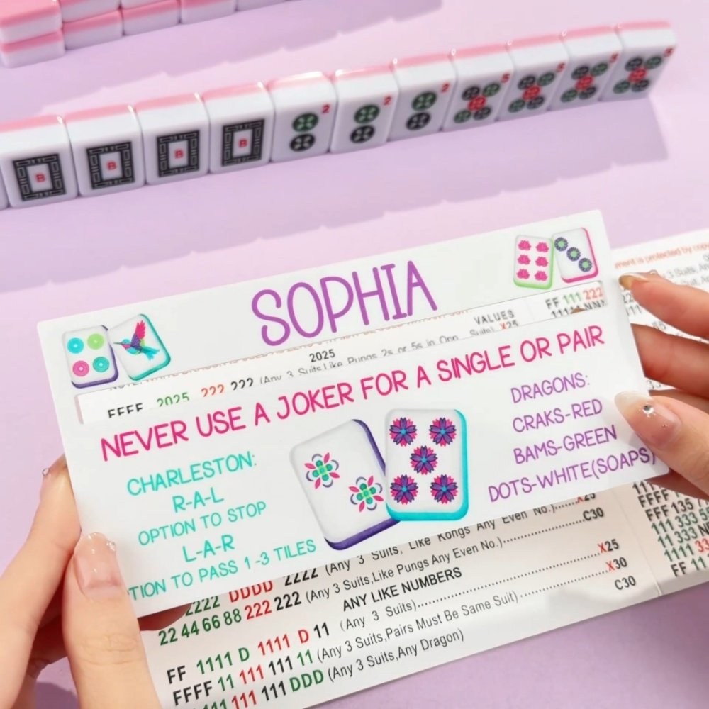 Personalised Colourful Pattern Mahjong Line Reader with Name Mahjong Accessory Birthday Mahjong Parlor Gift for Mahjong Lovers 3