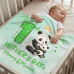 Personalisierte niedliche Tiermuster Unser 1. Muttertag weiche Decke mit Namen und Jahr Home Decor Muttertag Geschenk für neue Mutter Neugeborenen