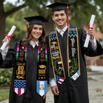 Personalisierte Guatemala USA Doppelte Flagge Graduierung Stola mit Name Schule Name und Jahr Graduierung Geschenk für Klasse von 2026 Absolventen