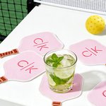 Personalized Pickleball Golf Tennis Element Cocktail Napkin with Embroidered Letter Set of 4 Party Home Decor Birthday Gift for Cocktail Lovers