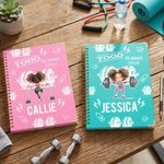 Personalised Togo Cartoon Gym Girl Planner 2026 Spiral A5 Notebook with Weekly Monthly Planning Pages Birthday Gift for Girls Gym Lovers