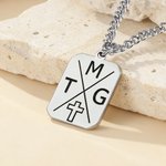 Personalized 1-4 Initials Lucky Symbols Octagon Necklace Minimalist Jewelry Birthday Mother's Day Anniversary Gift for Women Men