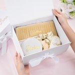 Personalised Multicolor Makeup Bag Bridesmaid Gift Set with Name Gift Box and Scrunchie 5 Pcs Bachelor Party Wedding Bridesmaid Gift for Her