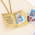 Personalised Photo Album Necklace with 2-6 Photos and Text Dainty Jewellery Birthday Anniversary Mother's Day Gift for Women Mom