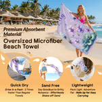 Personalisierte Geburt Blume schnell trocknend überdimensioniert Mikrofaser Strandtuch mit Namen Reise Essentials Strand Party Geschenk für Familie Freund