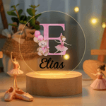 Spersonalizowana lampka nocna LED z imieniem i drewnianą podstawą Urodzinowy prezent dla dziecka na baby shower dla dzieci