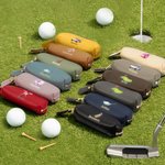 Personalised Golf Elements PU Leather Multicolour Portable Golf Storage Bag with 6 Golf Tees and Name Sports Birthday Gift for Golf Players