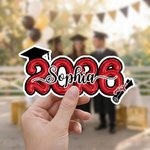 Personlig 2026 Graduation Cap Scroll Vanntette klistremerker med navn Sett med 2 Graduation Party Decoration Favor for Graduates