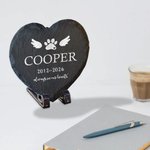 Gepersonaliseerde Gedenkplaat voor Huisdieren van Hartvormige Leisteen Cadeau voor Dierenliefhebbers