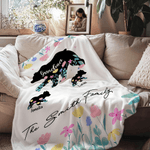 Spersonalizowany miękki koc w kwiaty z 1-8 imionami, tytułem i tekstem Home Decor Urodziny, Dzień Matki, prezent dla mamy i babci