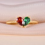 Personlig Pretty Heart Birthstone Ring Dainty Smycken Anniversaries Födelsedag Mors dag Present för kvinnor