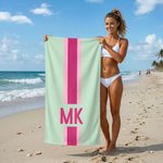 Gepersonaliseerde Sneldrogend Zandvrij Schaduw Monogram Streep Strandlaken en Zak Zomer Vakantie Reisbenodigdheden Verjaardagscadeau voor Haar