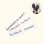 Personalisierter Vinyl-Aufkleber für Hochzeitsschuhe | mit Namen und Datum | mit Herz im Handzeichnungsstil | Hochzeitszubehör | Geschenk für Paare