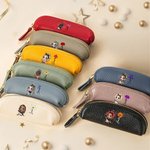 Personalized Fashion Girl Birth Flower Mini PU Leather Coin Purse with Name Daily Travel Accessories Birthday Christmas Gift for Women Girls