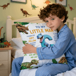 Personalised Dinosaur Soft Cushion Cover with Name and Initial Home Decor Birthday Gift for Dinosaur Lover Kid Boy