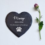 Gepersonaliseerde Gedenkplaat voor Huisdieren van Hartvormige Leisteen Cadeau voor Dierenliefhebbers