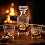 Personalisierte Feuerwehrmann Design Whiskey Dekanter mit Namen und Initialen Vatertag Geburtstag Geschenk für Mann Barkeeper Dad