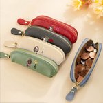 Personalized Fashion Girl Birth Flower Mini PU Leather Coin Purse with Name Daily Travel Accessories Birthday Christmas Gift for Women Girls
