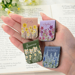 Marque-page magnétique en cuir PU personnalisé avec nom et fleur de naissance - Cadeau d'anniversaire pour les passionnés de lecture
