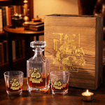 Carafe à whisky personnalisée avec nom et initiales pour la fête des pères Cadeau d'anniversaire pour homme barman papa