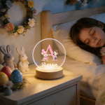 Spersonalizowana lampka nocna LED z imieniem i drewnianą podstawą Urodzinowy prezent dla dziecka na baby shower dla dzieci