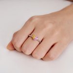 Personlig Pretty Heart Birthstone Ring Dainty Smycken Anniversaries Födelsedag Mors dag Present för kvinnor
