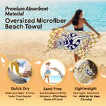 Personalised Chill Vibes Swimming Woman Stripe Checker Quick Dry Soft Oversized Beach Towel with Name Summer Vacation Birthday Gift for Women