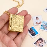 Personalised Photo Album Necklace with 2-6 Photos and Text Dainty Jewellery Birthday Anniversary Mother's Day Gift for Women Mom