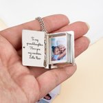 Personalised Photo Album Necklace with 2-6 Photos and Text Dainty Jewellery Birthday Anniversary Mother's Day Gift for Women Mom