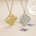 Personalised Photo Album Necklace with 2-6 Photos and Text Dainty Jewellery Birthday Anniversary Mother's Day Gift for Women Mom