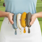 Personalised Golf Elements PU Leather Multicolour Portable Golf Storage Bag with 6 Golf Tees and Name Sports Birthday Gift for Golf Players