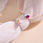 Personlig Pretty Heart Birthstone Ring Dainty Smycken Anniversaries Födelsedag Mors dag Present för kvinnor