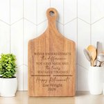 Personalised Retirement Theme Heartfelt Message Wooden Charcuterie Cutting Board with Name and Grip Retirement Gift for Colleague Family Retiree