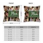 Personalized 7 Photos Red Heart Soft Throw Pillow Cover with Nickname and Text Home Decor Mother's Day Gift for Mom Grandma