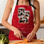 Grembiule con nome personalizzato con foto, regolabile e impermeabile, con tasca Regalo di compleanno per la festa della mamma, per il panettiere e l'appassionato di cucina