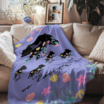 Spersonalizowany miękki koc w kwiaty z 1-8 imionami, tytułem i tekstem Home Decor Urodziny, Dzień Matki, prezent dla mamy i babci