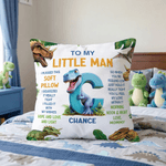 Personalised Dinosaur Soft Cushion Cover with Name and Initial Home Decor Birthday Gift for Dinosaur Lover Kid Boy