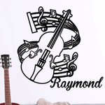 Personalized Creative Guitar Note Music Pattern Metal Sign with Name Home Wall Decor Birthday Gift for Musicians Music Lovers