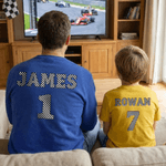 Personlig Multicolor Retro Race Day Design Mjuk T-shirt Sweatshirt med namn Game Day Födelsedagspresent för Racerälskare