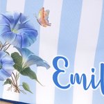 Personalised Multicolor Birth Flower Striped Makeup Bag with Name and Tassel Travel Essential Birthday Mother's Day Gift for Women