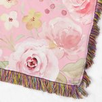 Personalized Cute Cartoon Elephant Mom Kid Flower Soft Throw Blanket with Text Home Decor Anniversary Mother's Day Gift for Mom Grandma