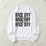 Personalized Multicolour Retro Race Day Design Soft T-shirt Sweatshirt with Name Game Day Birthday Gift for Racer Lovers