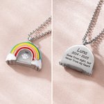 Collier Personnalisé avec Prénom Gravé Collier Commémoratif Urne de Cendres Arc-en-ciel Empreinte de Patte Cadeau pour Amoureux des Chiens Chats